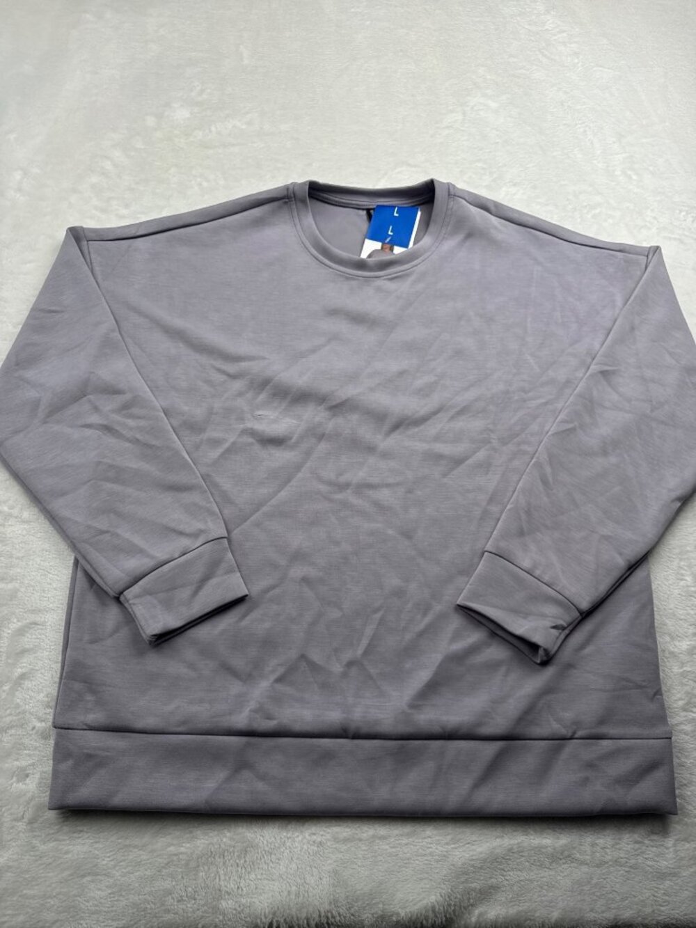 Lazypants Womens Lilac Grey Sweatshirt Size L Relaxed Fit Pullover Crewneck
